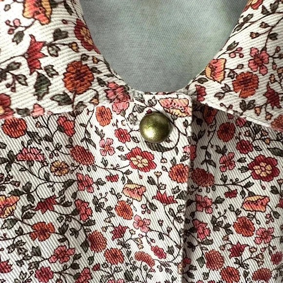 NWOT | UTILITY JACKET COTTON CANVAS FLORAL BARN COAT | XS/SM - Picture 5 of 15